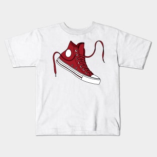 Deep red high tops Kids T-Shirt